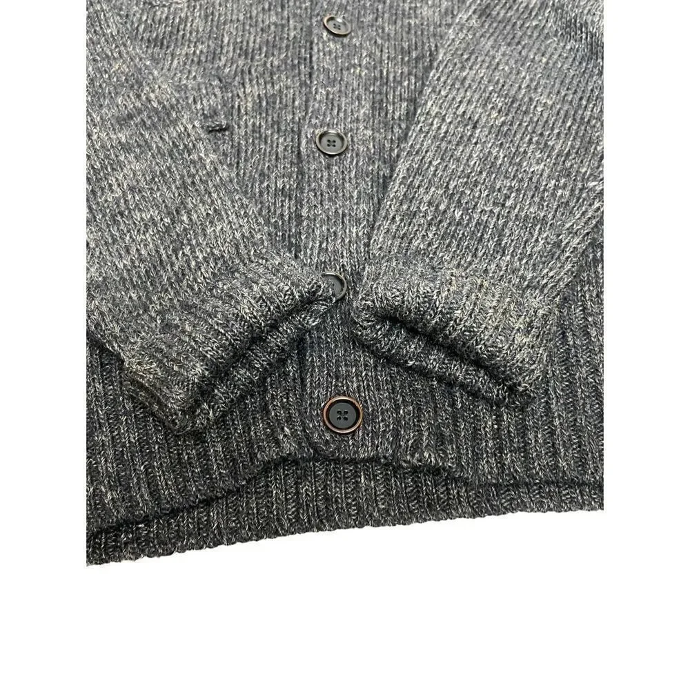 Banana Republic heritage charcoal gray button up chunky baseball sweater size L